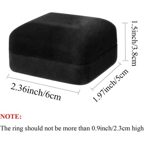 Velvet Ring Box with LED Light Jewelry Display Gift Box for Proposal,Engagement - Picture 4 of 7